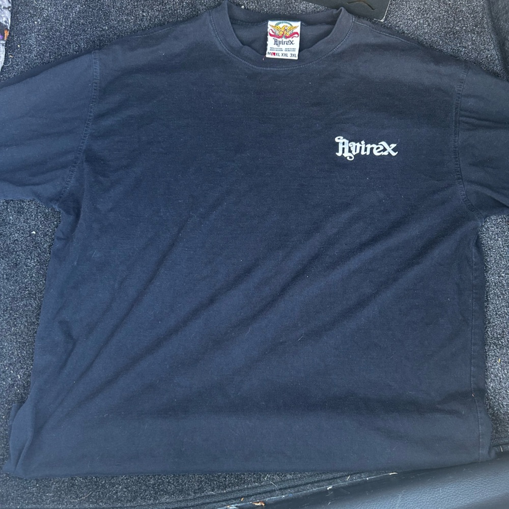 Avirex Black Cotton T-Shirt